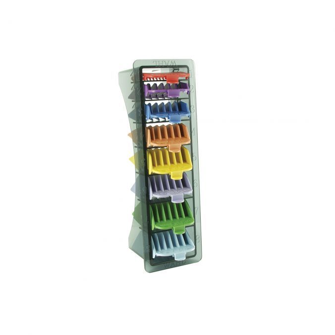 WAHL 8 Gekleurde Opzetkammen Met Organizer (3mm-25mm)