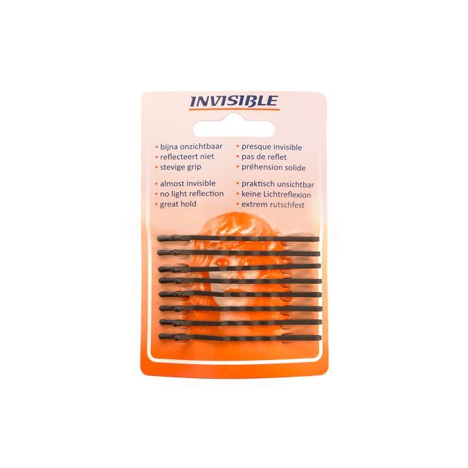 INVISIBLE Épingles À Cheveux 6,5cm Longues Châtain
