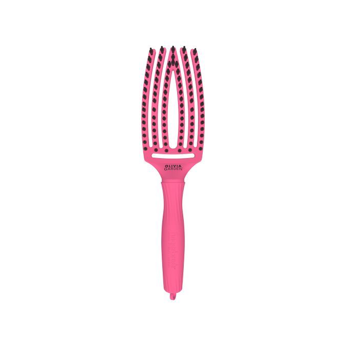 OLIVIA GARDEN Fingerbrush Boar & Nylon Medium Hot Pink
