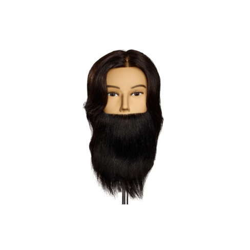L'IMAGE Oefenhoofd Max Medium Brown 25cm Met Baard