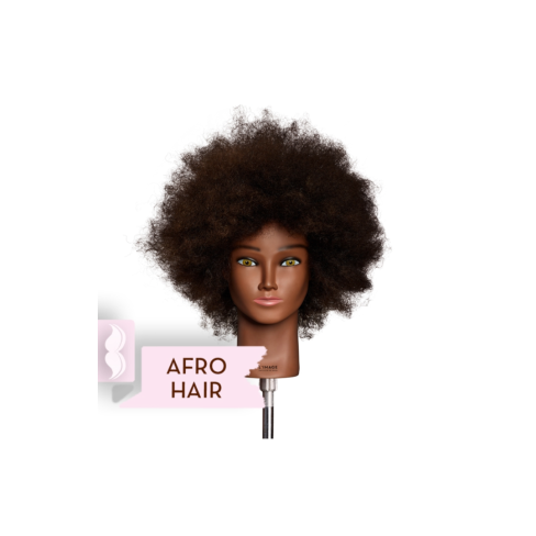 L'IMAGE Oefenhoofd Marsha Medium Brown 20cm Afro