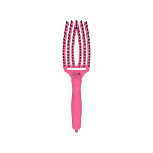 OLIVIA GARDEN Fingerbrush Boar & Nylon Medium Hot Pink