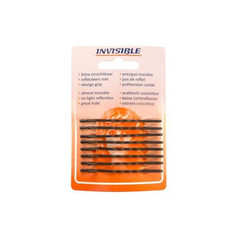 INVISIBLE Haarschuivers 6,5cm Lang Bruin